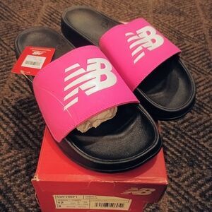 NWT- New Balance Pink Slide Sandals